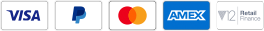 Visa, Paypal, Mastercard, Amex & V12 Finance logos