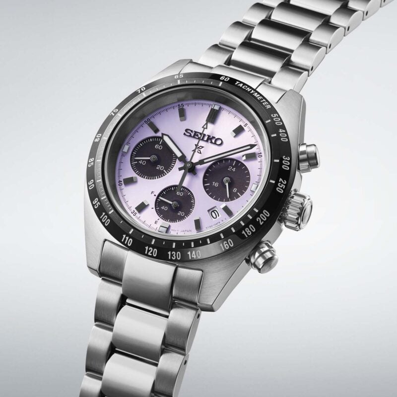 SEIKOＬＭ 25JEWELS Seiko Prospex Speedtimer SSC955 em Edo Purple – detalhes