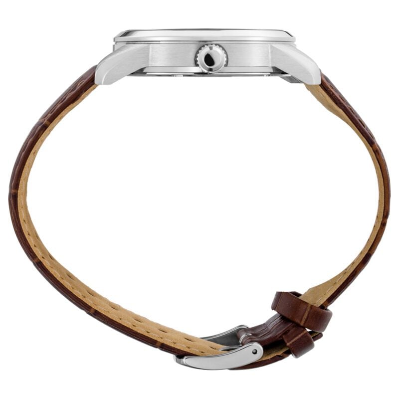 Men's Solar Quartz Watch with Green Dial and Leather Strap Seiko